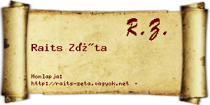 Raits Zéta névjegykártya